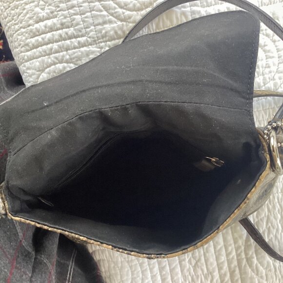 Vintage Coach Soho Snake Python Reptile Pattern Leather Crossbody Flap Bag - Picture 12 of 16